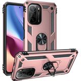 Kvy Xiaomi Poco F3 Yüzüklü Standlı Vega Kılıf - Bronz