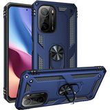 Kvy Xiaomi Poco F3 Yüzüklü Standlı Vega Kılıf - Lacivert