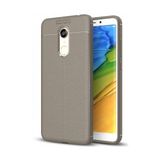 Kvy Xiaomi Redmi 5 Plus Deri Görünümlü Lux Niss Silikon Kılıf - Gri