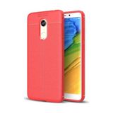 Kvy Xiaomi Redmi 5 Plus Deri Görünümlü Lux Niss Silikon Kılıf - Kırmızı
