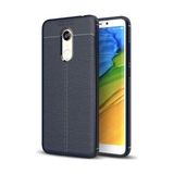 Kvy Xiaomi Redmi 5 Plus Deri Görünümlü Lux Niss Silikon Kılıf - Lacivert