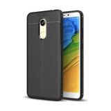 Kvy Xiaomi Redmi 5 Plus Deri Görünümlü Lux Niss Silikon Kılıf - Siyah