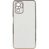 Kvy Xiaomi Redmi Note 10 Parlak Kenarlı Bark Silikon Kılıf - Beyaz