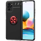 Kvy Xiaomi Redmi Note 10S Yüzüklü Manyetik Ravel Kılıf Siyah Kırmızı - Siyah - Kırmızı