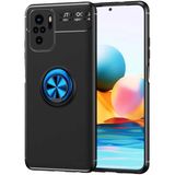 Kvy Xiaomi Redmi Note 10S Yüzüklü Manyetik Ravel Kılıf Siyah Mavi - Siyah - Mavi