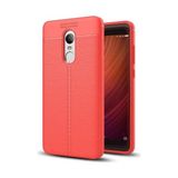 Kvy Xiaomi Redmi Note 4 Deri Görünümlü Lux Niss Silikon Kılıf - Kırmızı