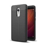 Kvy Xiaomi Redmi Note 4 Deri Görünümlü Lux Niss Silikon Kılıf - Siyah