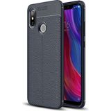 Kvy Xiaomi Redmi Note 6 Pro Deri Görünümlü Lux Niss Silikon Kılıf - Lacivert