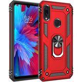 Kvy Xiaomi Redmi Note 7 Yüzüklü Standlı Vega Kılıf + Nano Ekran Koruyucu - Kırmızı - Xiaomi Redmi Note 7