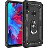 Kvy Xiaomi Redmi Note 7 Yüzüklü Standlı Vega Kılıf + Nano Ekran Koruyucu - Siyah - Xiaomi Redmi Note 7