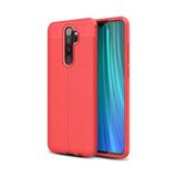 Kvy Xiaomi Redmi Note 8 Pro Deri Görünümlü Lux Niss Silikon Kılıf - Kırmızı