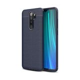 Kvy Xiaomi Redmi Note 8 Pro Deri Görünümlü Lux Niss Silikon Kılıf - Lacivert