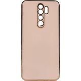 Kvy Xiaomi Redmi Note 8 Pro Parlak Kenarlı Bark Silikon Kılıf - Rose Gold