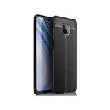 Kvy Xiaomi Redmi Note 9 Pro Deri Görünümlü Lux Niss Silikon Kılıf - Siyah