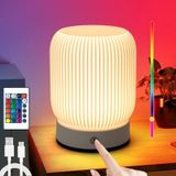 KwatTsz RGB Dokunmatik Lamba Yatak Odası için Uzaktan Kumanda 16 Renkli Müzik Senkronizasyonu Gece Lambası Ritim Yanıp Söner, Pille Çalışan Masa Başucu Lambası Yatak Odası/Banyo/Oturma Odası için Gece