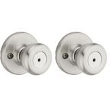 Kwikset Tylo İç Mekan Gizlilik Kapı Tokmağı, Kilitli Kapı Kolu, Banyo ve Yatak Odası için Kapı Kolu, Saten Nikel Anahtarsız Dönüş Kilidi Kapı Tokmağı, Mikroban Korumalı (2 paketi)