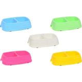 Kyane Çift Bölme 25 x 14.5 x 5 CM Kedi Mama Kabı 2 x 250 ML Çok Renkli cok-renkli
