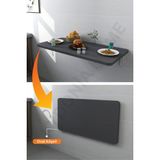Kydonia Home 4 Köşesi Oval Antrasit Gri Duvara Monte Kırma Katlanır Yemek Mutfak Masası - 60x90 cm