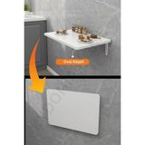 kydonia home 4 köşesi oval beyaz duvara monte kırma katlanır mutfak ve yemek masası - 60x110 cm
