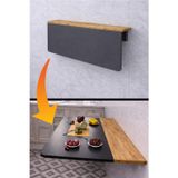 Kydonia Home 60x110 cm Katlanır Açılır Kapanır Duvara Monte Masa Oval Köşeli Çift Renkli