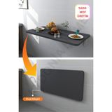 Kydonia Home 60X90 cm 4 Köşesi Oval Duvara Monte Kırma Katlanır Masa - Antrasit