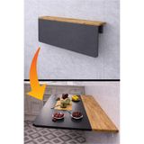 Kydonia Home 60x90 Katlanır Açılır Kapanır Duvara Monte Masa Oval Köşeli Çift Renk