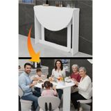 Kydonia Home Dar Alanlar İçin 6 Kişilik Pratik Katlanır Açılır Kapanır Yuvarlak Mutfak Yemek Çalışma Masası