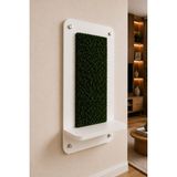 Kydonia Home Dekoratif Yapay Şimşir Yaprak Detaylı Duvar Paneli Rafı – 45X70 cm - Beyaz