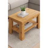 Kydonia Home Dikdörtgen Raflı Orta Sehpa 50X80 cm - Çam Ahşap Desenli