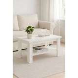 Kydonia Home Dikdörtgen Raflı Orta Sehpa 50X80 cm - Mat Beyaz