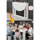 Kydonia Home Küçük Alanlar İçin Pratik Katlanır Açılır Kapanır Yuvarlak Mutfak Yemek Çalışma Masası 6 Kişilik