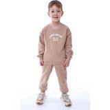 Kyex Kids Erkek Çocuk Alt Üst Pamuklu Eşofman Takımı - Bej - 4 - 5 Yaş