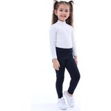 Kyex Kids Kız Çocuk Pamuklu Likralı Kaşkorse Mevsimlik Tayt - Koyu Lacivert - 5 - 6 Yaş