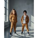 Kyex Kids Kyexkids Active Elegance-Retro Karamel Fermuarlı Hırka ve Jogger Şardonlu Eşofman Takımı 3-8 Yaş - Karamel - Kahverengi - 7 - 8 Yaş