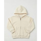 Kyex Kids Unisex Çocuk Ekru Fermuarlı Kapüşonlu Sweatshirt - Okul ve Günlük Için En Rahat Basic Hırka - 7 - 8 Yaş