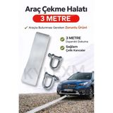 KYLE XM Araç Çekme Halatı Dayanıklı Dokuma Şerit Çelik Kancalı Oto Kurtarma Çeki Halatı 3 Metre (3 ton)