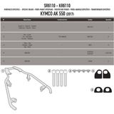 Kymco Ak 550 Ets (17 > 24) Arka Çanta Demiri (Kappa KR6110) - Standart - Tek Renk