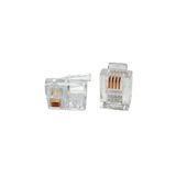 Kync Rj11 4Pin Jak 6P4C Telefon Kablosu Için Konnektör 4 Pinli Plug 4 Çekirdek (100 Adet)