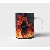 Kyojuro Rengoku Demon Slayer Anime Tasarım Kupa - Hediyelik Kupa - Baskılı Kupa - 001 - Beyaz - 300 ml