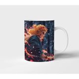 Kyojuro Rengoku Demon Slayer Anime Tasarım Kupa - Hediyelik Kupa - Baskılı Kupa - 1 Adet - 300 ml