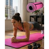 Kyops 10 mm Yoga Spor Matı Çift Taraflı Kullanım Kaymaz Doku Esnek Dayanıklı Fitness Minderi - Lisinya