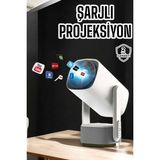 Kyops Akıllı Projeksiyon Powerbankli Taşınabilir Sinema Projektörü 4K Hd Kaliteli ( Lisinya )
