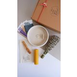 Kyphi Natural El Yapımı Seramik Tütsülük Seti, Lavanta Demet Tütsü,Balmumu, Palo Santo Ağaç Tütsü Seti (Koza(Bej) Tütsülük, Lavanta Tütsü Demeti, Palo Santo Ağaç Tütsü ve Balmumu mum : Tütsü Seti)