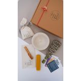 Kyphi Natural El Yapımı Seramik Tütsülük Seti, Lavanta Demet Tütsü,Balmumu, Palo Santo Ağaç Tütsü Seti (Oliva(Bej) Tütsülük, Lavanta Tütsü Demeti, Palo Santo Ağaç Tütsü ve Balmumu mum : Tütsü Seti)