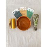 Kyphi Natural Kamen Tütsülük ve Enerji Başlangıç Seti : Palo Santo Ağaç Tütsü, Adaçayı Tütsü Demeti, Balmumu Mum - Taba - 1 Adet