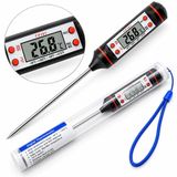 Kyro Tech Daldırmalı Dijital Gıda Termometresi, Paslanmaz Çelik Problu, Et, Süt, Kahve, Su, Sıcaklık Ölçer, Hızlı Ölçüm, Taşıma Çantalı, 23 CM