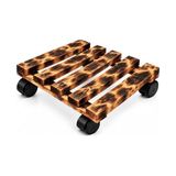 Kyro Tech Turtle 360 Döner Tekerlekli Ahşap Taşıma Altlığı, Damacana, Saksı, Su Sebili ve Koli Standı, 50 kg Kapasiteli Tekerlekli Ahşap Sehpa, Doğal Çam Ağacı, Isıl İşlem Görmüş Malzeme, 30 cm