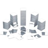 Kyrotech 2 Adet Kendinden Yapışkanlı Akrilik Pleksi Ayna, Esnek Dekoratif Sticker Duvar Aynası, Kırılmaz, Hafif, Kolay Montajlı Modern Süsleme, Ev, Ofis, Banyo ve Çocuk Odası İçin (Gümüş, 5x5 CM)