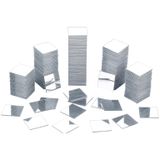Kyrotech 2 Adet Kendinden Yapışkanlı Akrilik Pleksi Ayna, Esnek Dekoratif Sticker Duvar Aynası, Kırılmaz, Hafif, Kolay Montajlı Modern Süsleme, Ev, Ofis, Banyo ve Çocuk Odası İçin(Gümüş, 10x10 CM)