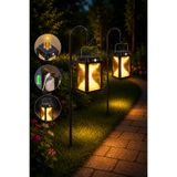 Kyrotech 2 Adet Premium Solar Bahçe Lambası, 1,15 Metre Metal Standlı, Type-C Şarjlı Hareket Sensörlü Güneş Enerjili LED Bahçe Aydınlatması, 300 Lümen, 2 Renk Modlu Beyaz ve Gün Işığı, Su Geçirmez
